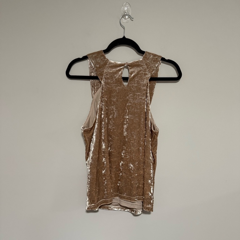Anthropologie Porridge Jessi Neutral Sleeveless Velvet Top Size Medium NWT - Picture 4 of 10